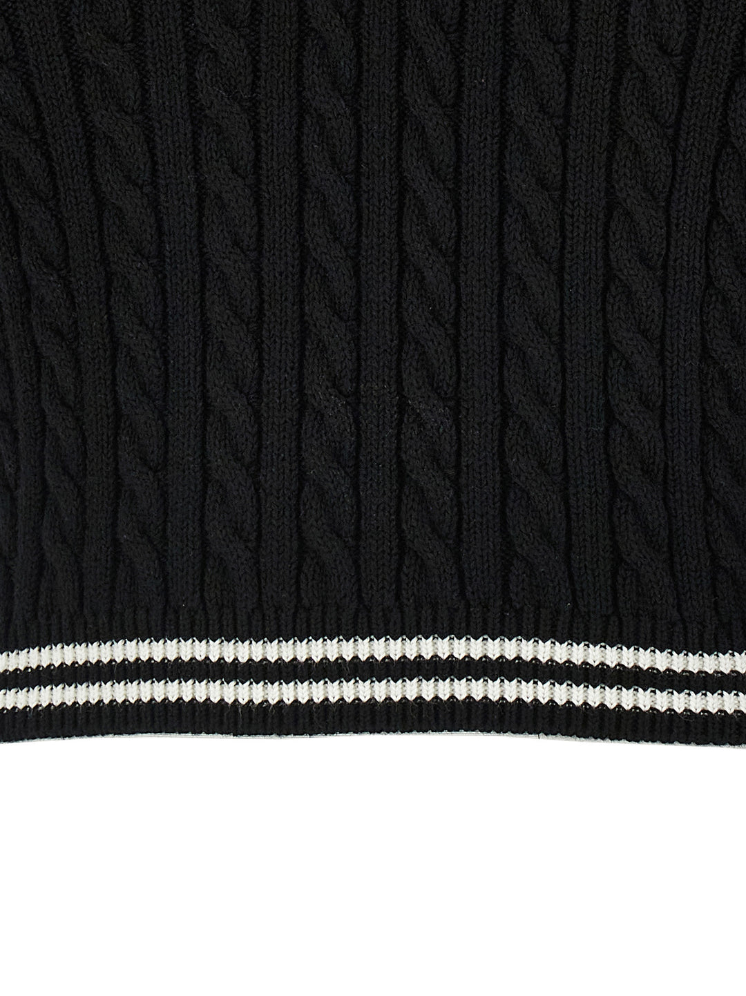 Alessandra Rich Braided  Shirt Polo - White/Black | 398502780dedab0dc273e212c50b180649b1108e