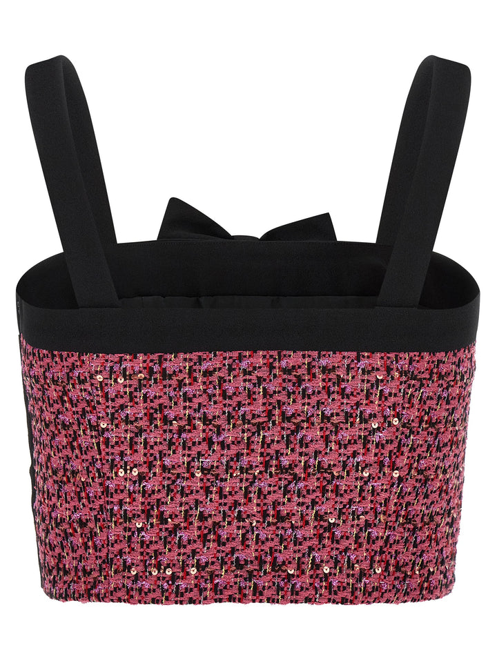 Alessandra Rich Tweed Top Tops - Pink | 93fcace4871917aa8fb9411272383046eba7aa3c