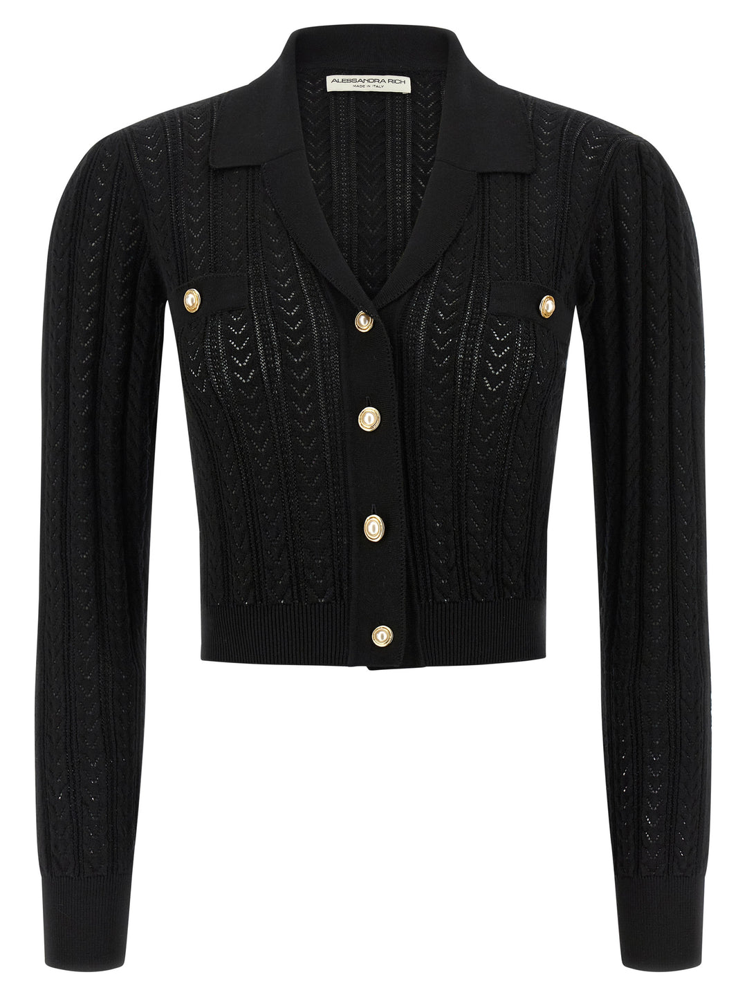Alessandra Rich Knit Cardigan Sweaters and Cardigans - Black | 023a8ff22148efe28dd17c25044140b0b2d52237
