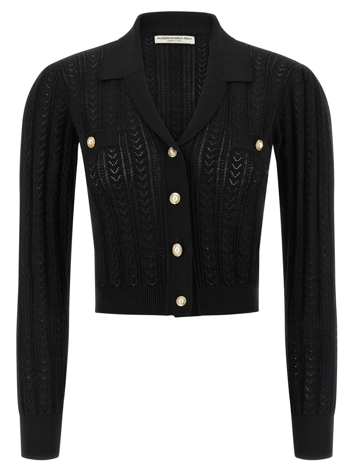 Alessandra Rich Knit Cardigan Sweaters and Cardigans - Black | 023a8ff22148efe28dd17c25044140b0b2d52237
