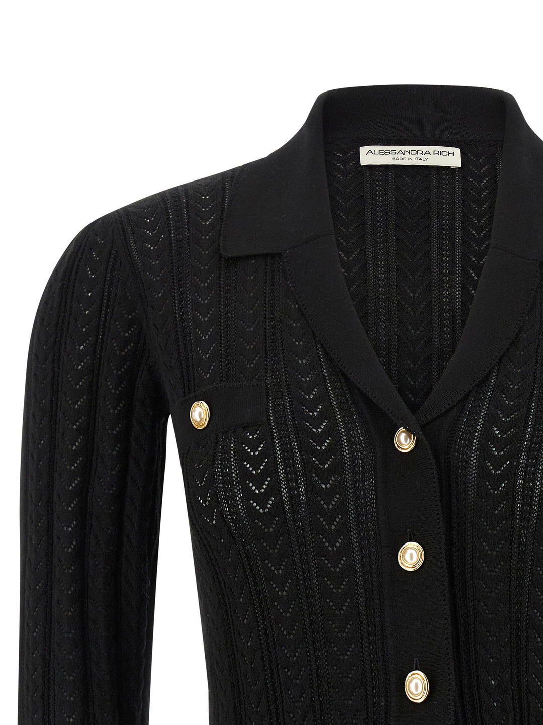 Alessandra Rich Knit Cardigan Sweaters and Cardigans - Black | 6dbdc5e5c896d6ea3dc0866298505ff4f23c590d