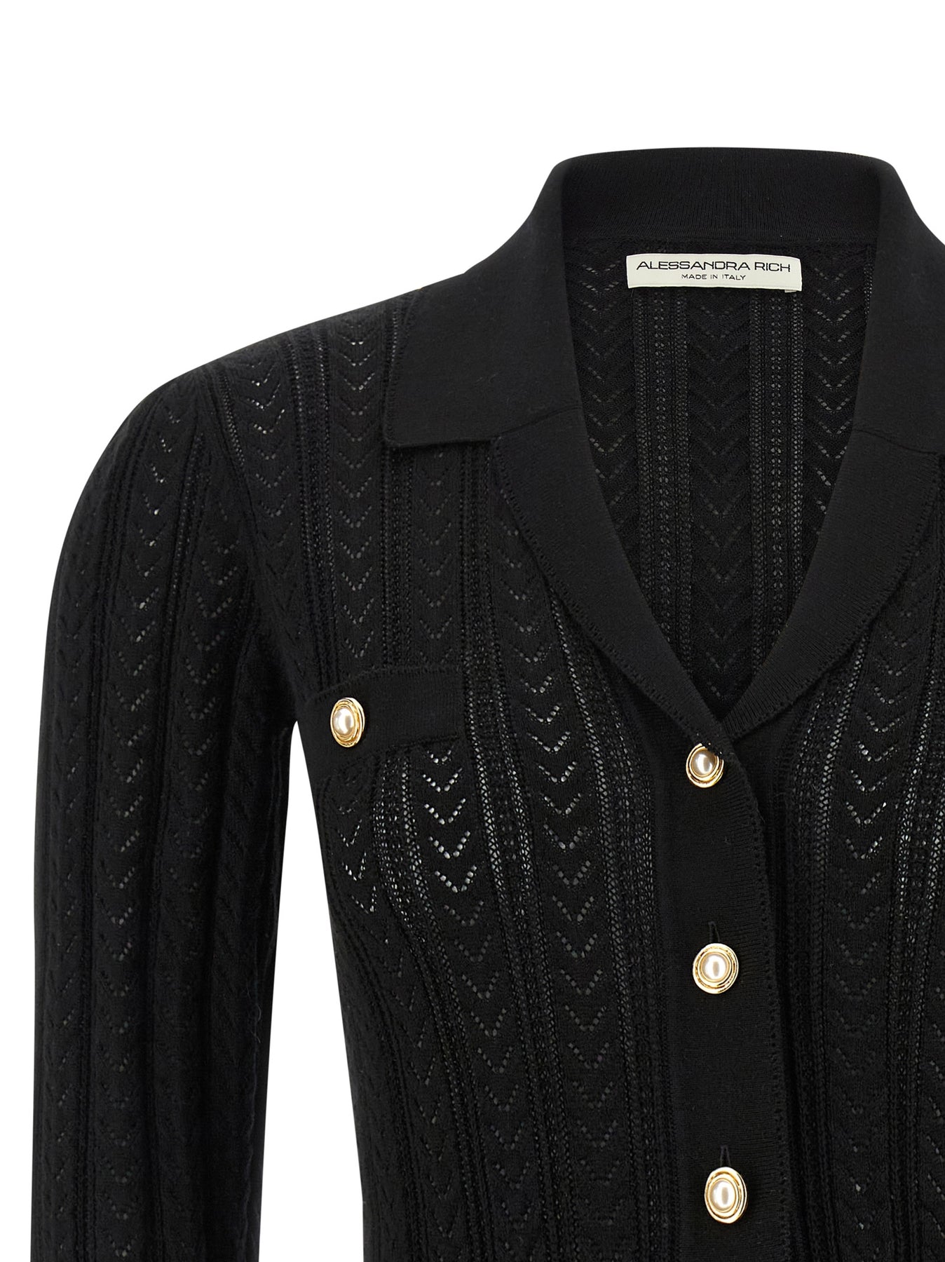 Alessandra Rich Knit Cardigan Sweaters and Cardigans - Black | 6dbdc5e5c896d6ea3dc0866298505ff4f23c590d