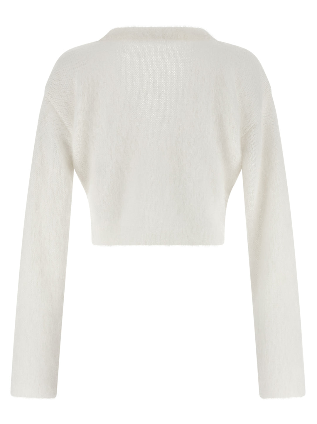Alessandra Rich Carded Mohair Sweaters and Cardigans - White | d6859c6216366e0452f9b34c6892005e4beac1b4
