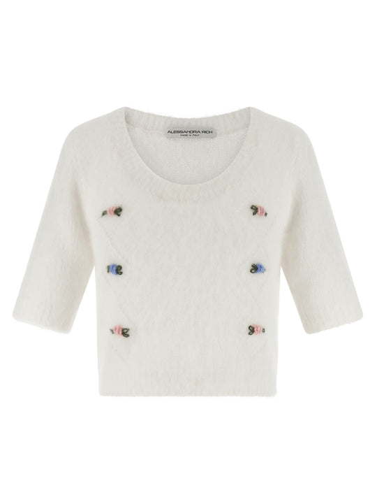 Carded Mohair Sweaters And Cardigans White