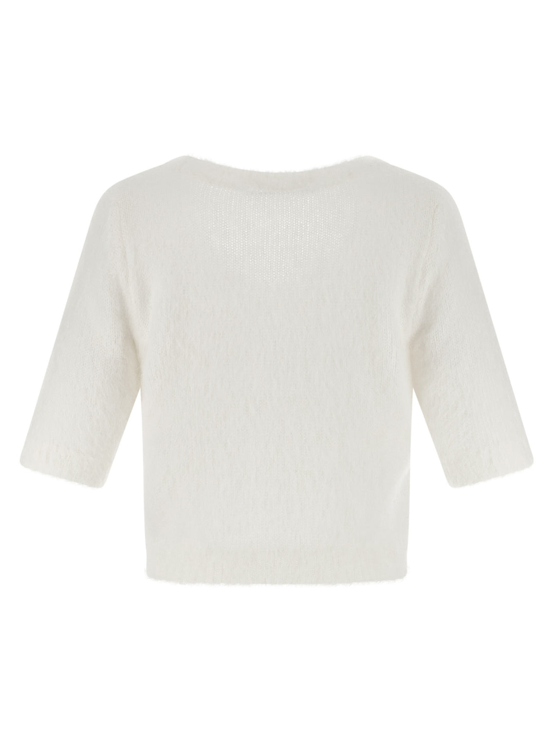 Alessandra Rich Carded Mohair Sweaters and Cardigans - White | 72917bd8d77548dfe38cdaee2c578c59d8600a2e