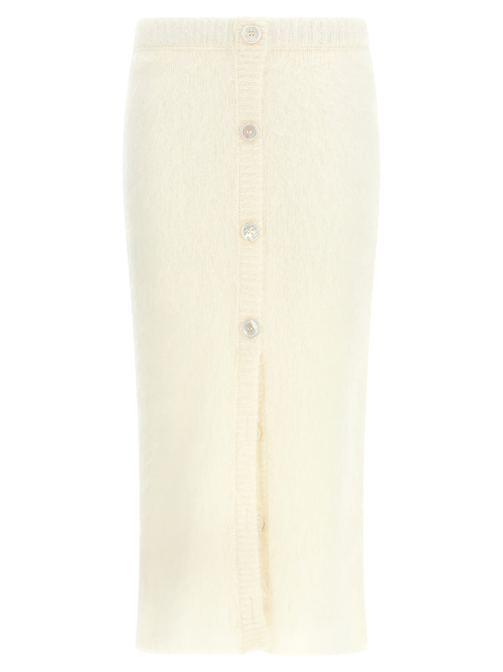 Alessandra Rich Carded Mohair Skirts - White | 4ce6f6a0923c95c0b9f52a31e21469cd014f446f