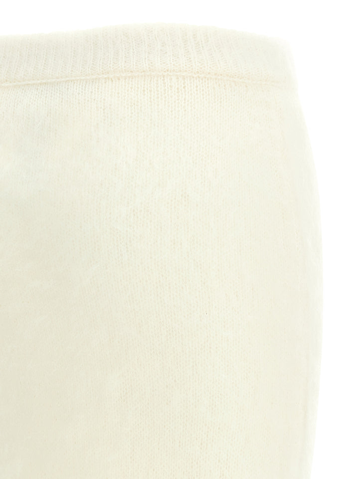 Alessandra Rich Carded Mohair Skirts - White | 90793f20c2a2aea30a243951b1180ed4d0f7e1fd
