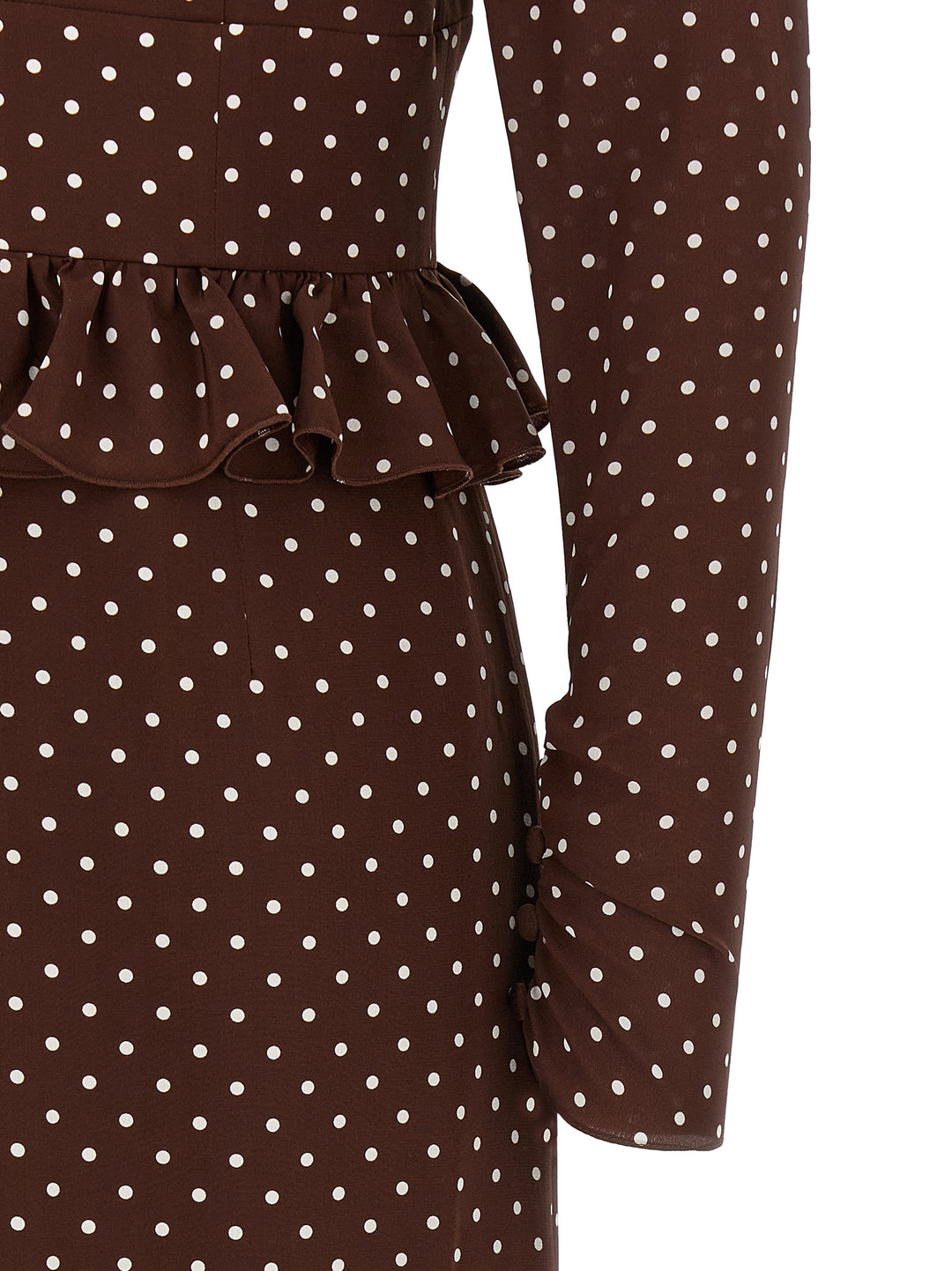 Alessandra Rich Polka Dot Midi Dresses - Brown | 623a5aba755c5a856f270fe57ca7873d5cc49f77