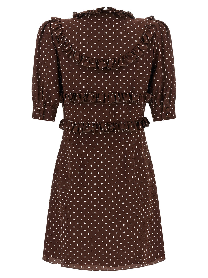 Alessandra Rich Polka Dot Mini Dresses - Brown | 8de922caa1db1fa039a9b28a7a797ad1139a132b