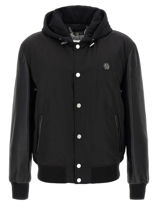 Varsity Puffer Jackets Black