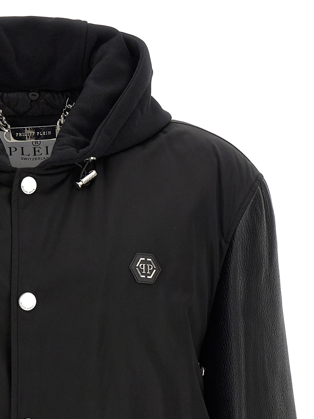 Philipp Plein Varsity Puffer Jackets - Black | a2201ffa2c8b0bf0ae9bf861e65a831fc2306ffa