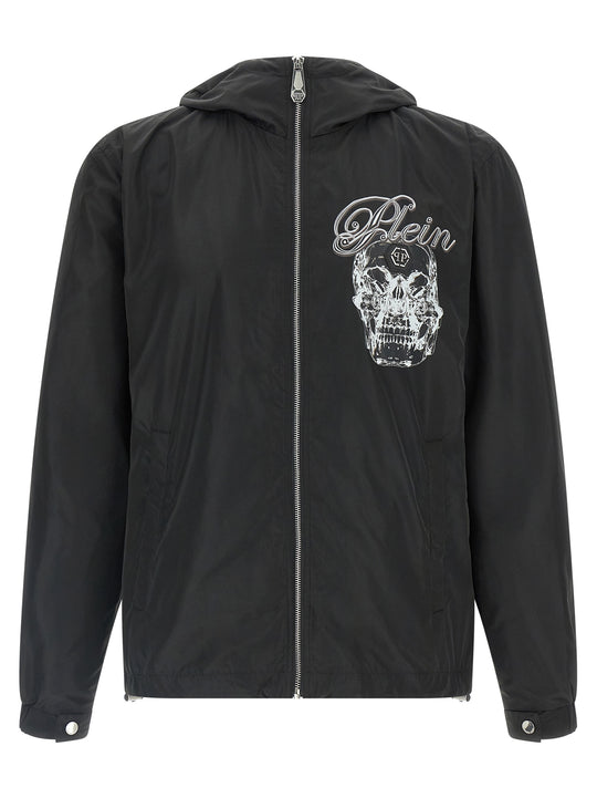 Glass Skull Puffer Jackets Black