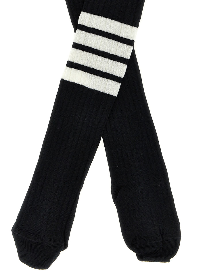 Thom Browne 4 Bar Socks - Black | 6865f4cad0ecfb3ad33bd7c02ed9f2b6f104441b