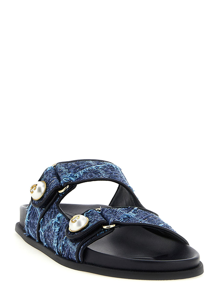 Jimmy Choo Fayence Sandals - Blue | 2bb9f0d4cdca70027fcf0466843dfe62d3625a1b