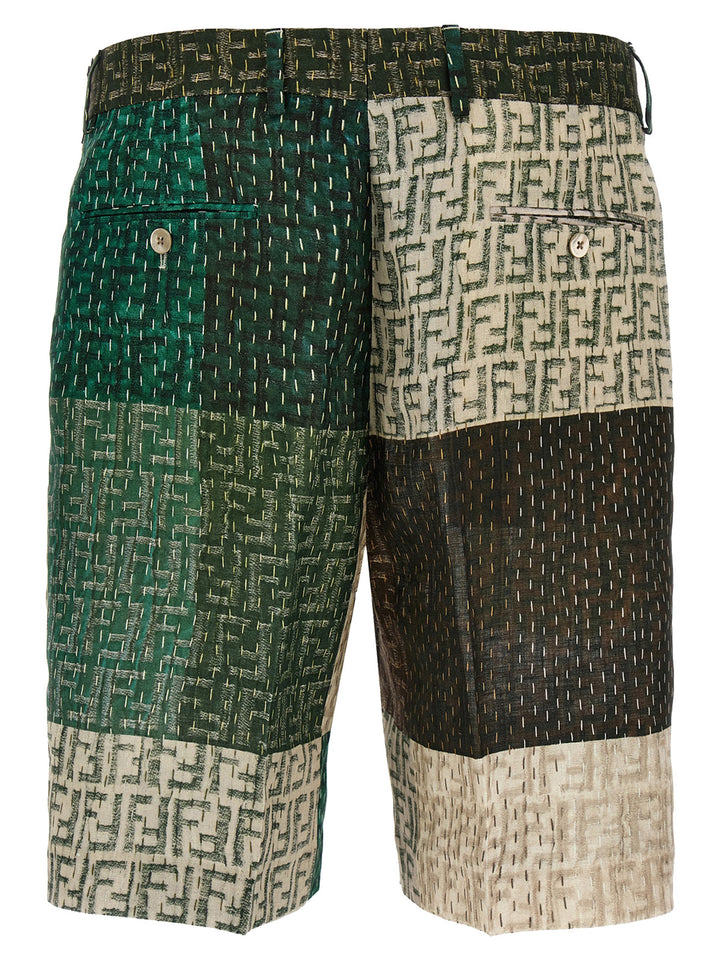 Fendi Patchwork Bermuda Shorts Bermuda and Short - Multicolor | ece9a3744d087a91ebc96b8df024614cb9c621fa
