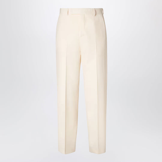 Beige Wool Gabardine Trousers