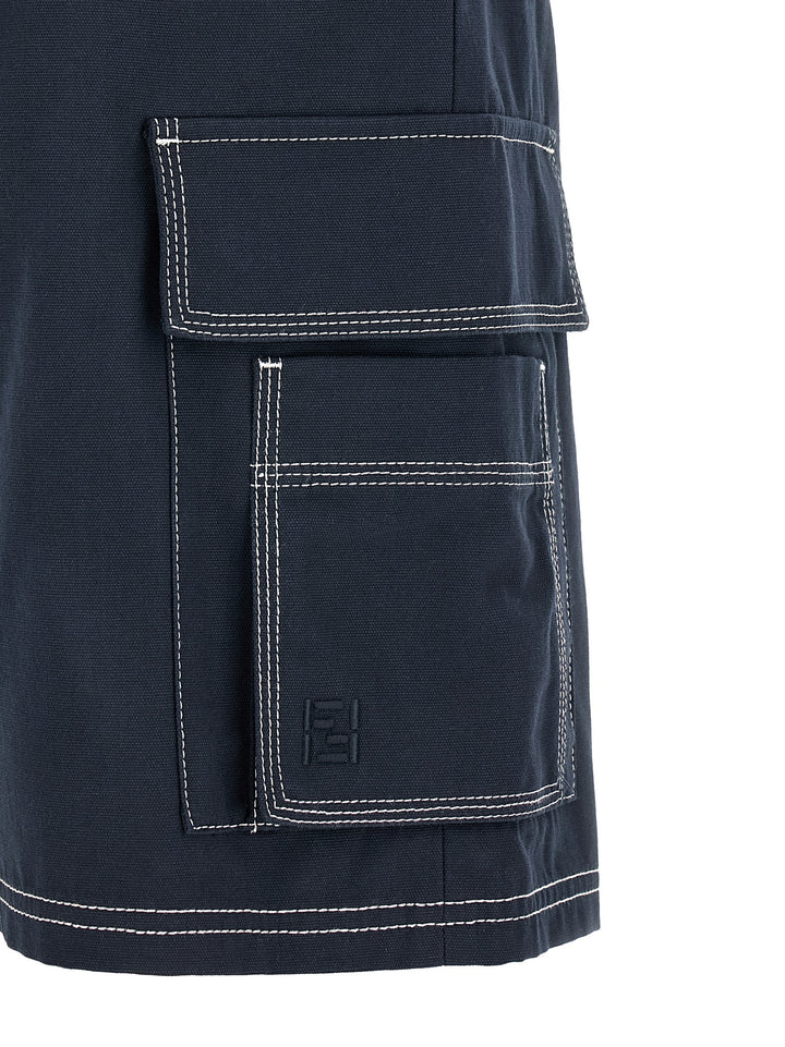Fendi Bermuda Cargo Canvas Shorts Bermuda and Short - Blue | 6691e56fafe56b4810dbc6f567823fc511370fd4