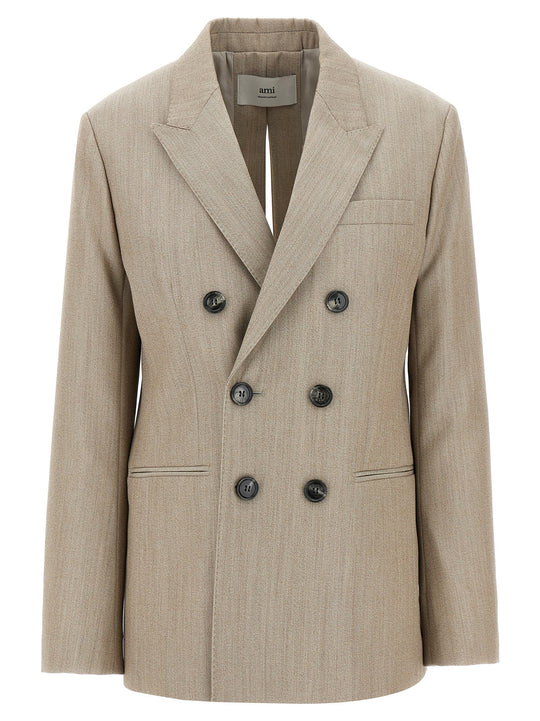 Maxi Split Blazer Blazers Beige