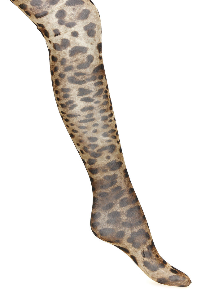 Dolce & Gabbana Animalier Tights Socks - Brown | 16821a04513835b9b447c27bc0369f51a4ec9e8a