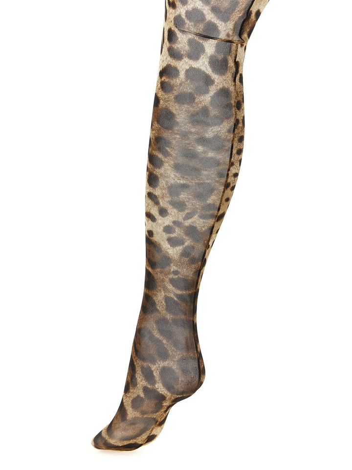 Dolce & Gabbana Animalier Tights Socks - Brown | 1456760f6d26f1b95dc5b75e26caa21d13f56c23