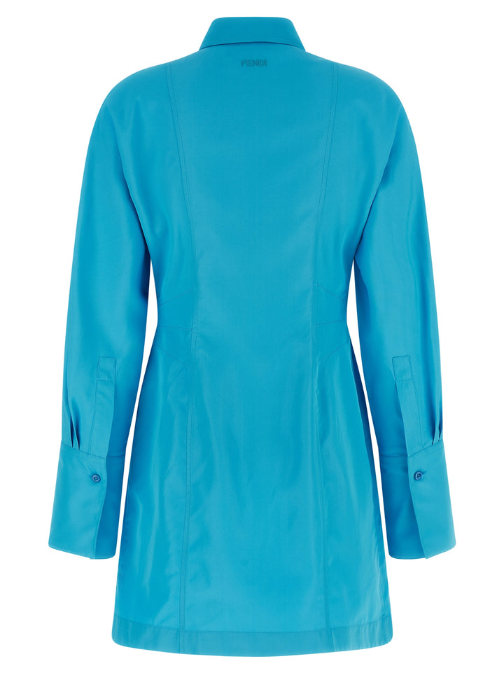 Fendi Viscose Techno Dress Dresses - Light Blue | 4041bf3566833d4c37d750ac8e1039a620333c37