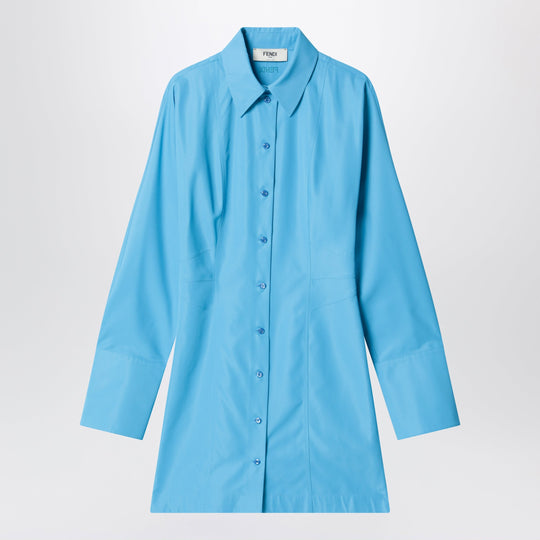 Light Blue Technical Viscose Dress