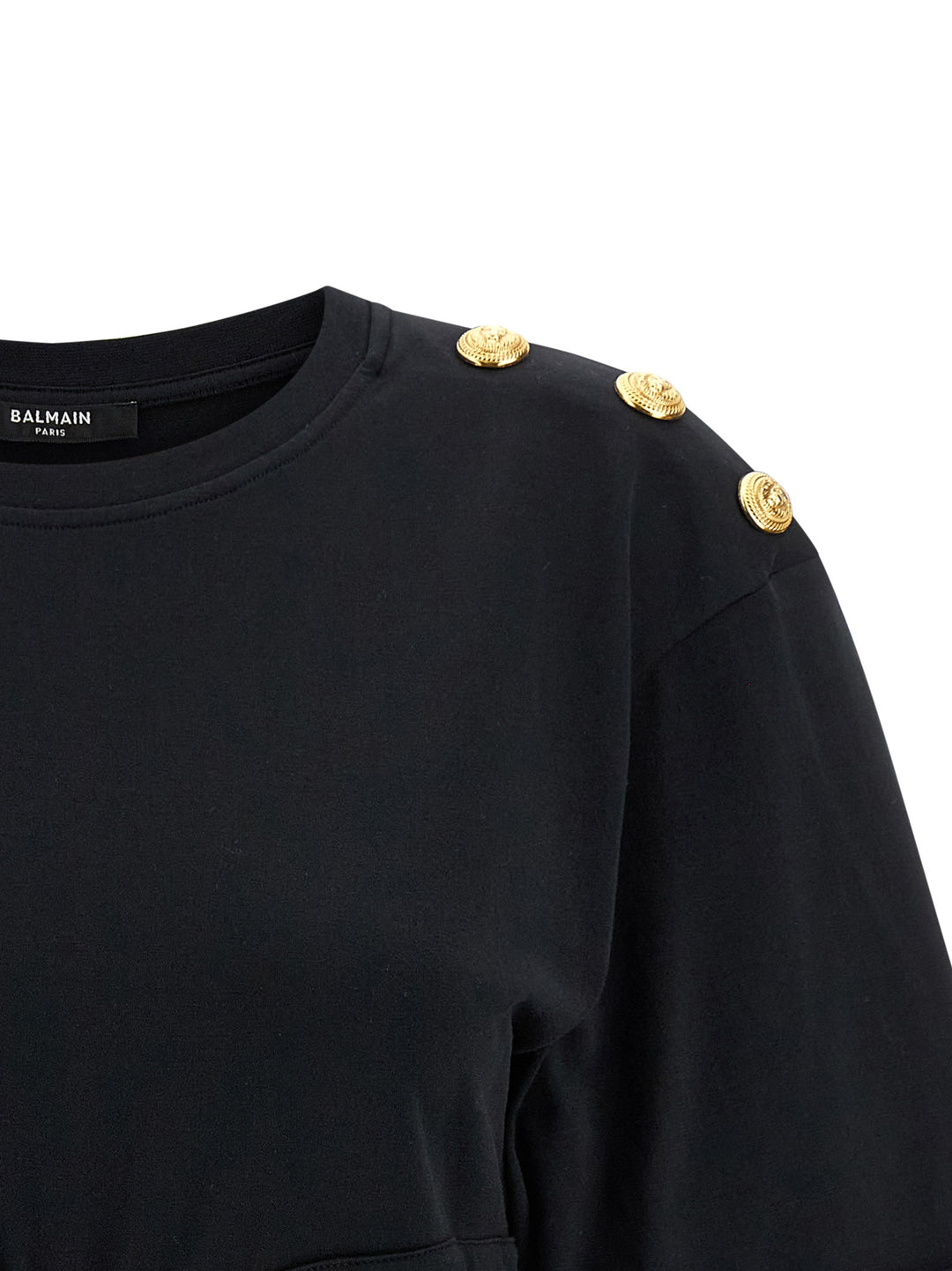 Balmain Knotted Crop T-shirt - Black | af564b3032b52c3351372a48876c063ee0ae76ca