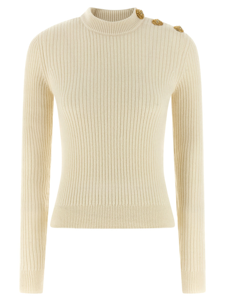 Balmain Ribbed Sweater Sweaters and Cardigans - White | 203e222dad22dd4afa8e991668d7d1b67509454b
