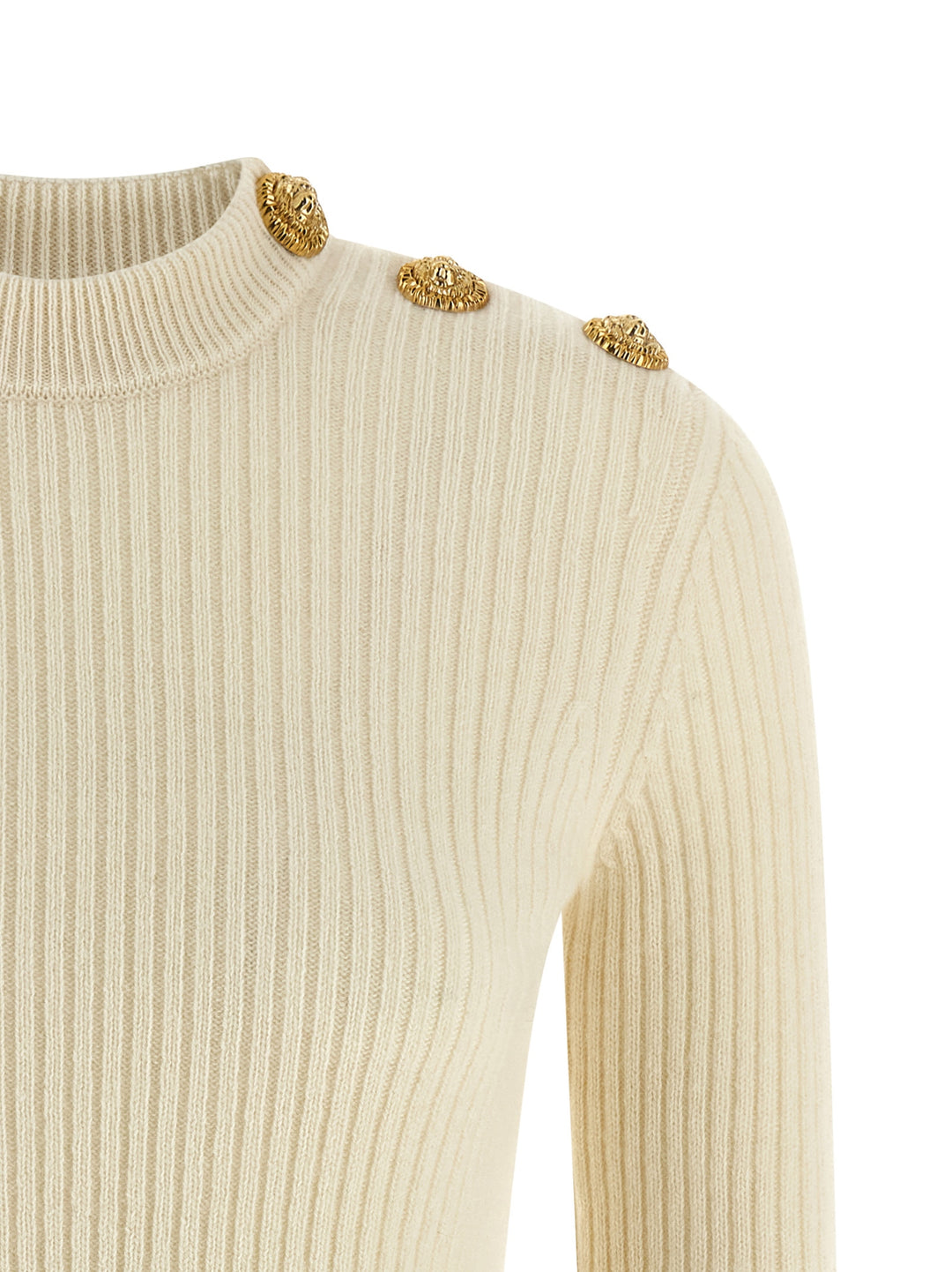 Balmain Ribbed Sweater Sweaters and Cardigans - White | ebd7255063305234cb1d05d7bc9e23934a266d45