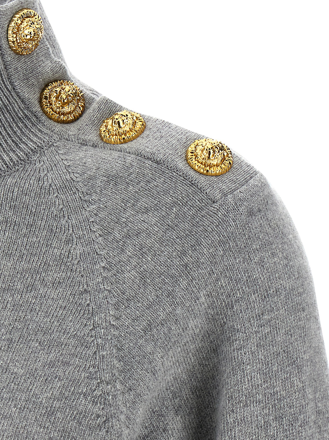 Balmain Cashmere Wool Sweater Sweaters and Cardigans - Gray | 608be89dfcaa0b933bd93e9e83941f3723fb21c5