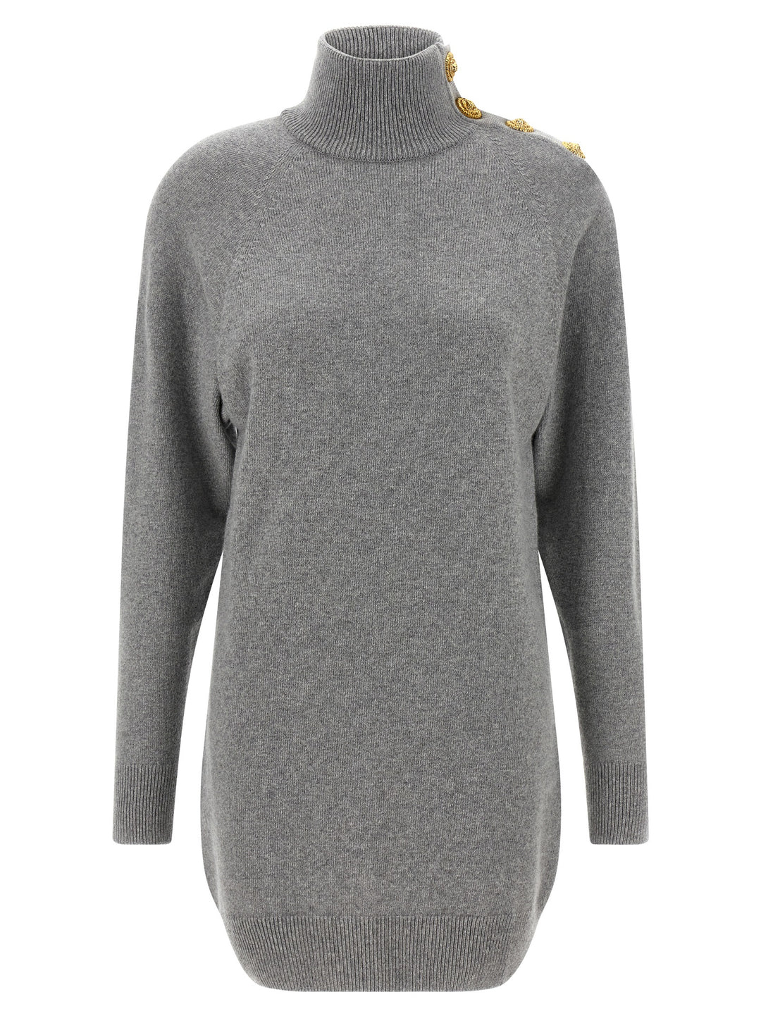 Balmain Cashmere Wool Dress Dresses - Gray | 7780ae238c02ec6a7b5a833d5eda5510e6241deb
