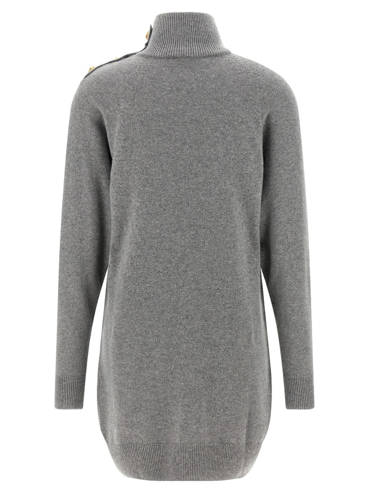 Balmain Cashmere Wool Dress Dresses - Gray | f02e0217565dc0bf5a007bde6333d5e5e0f29d21