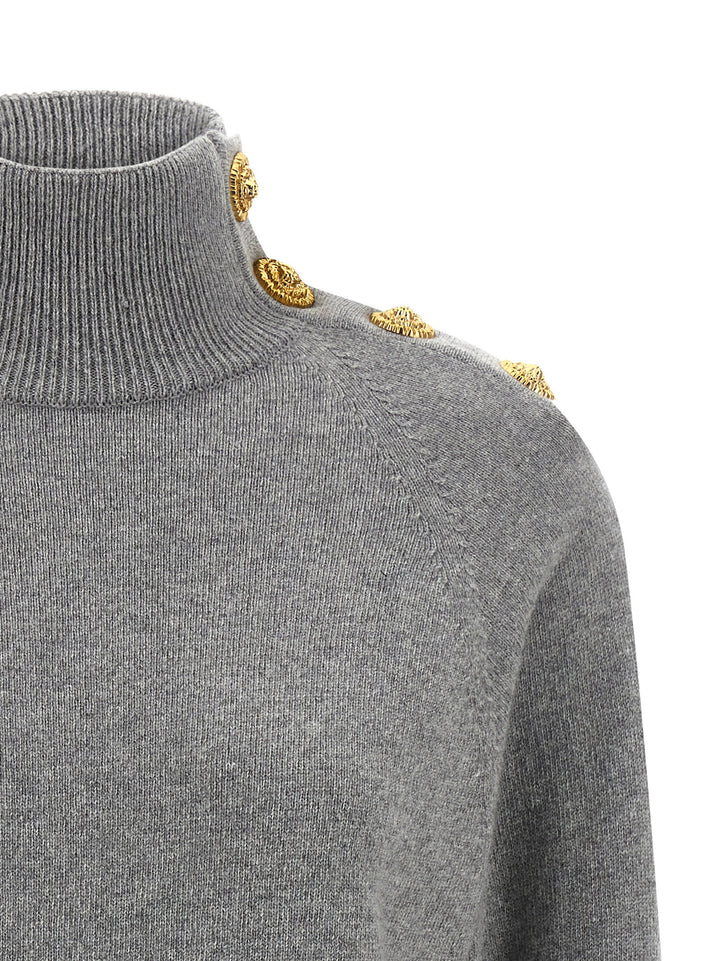 Balmain Cashmere Wool Dress Dresses - Gray | 076fd215bf6805ea6e2bbd01644c668f076710df