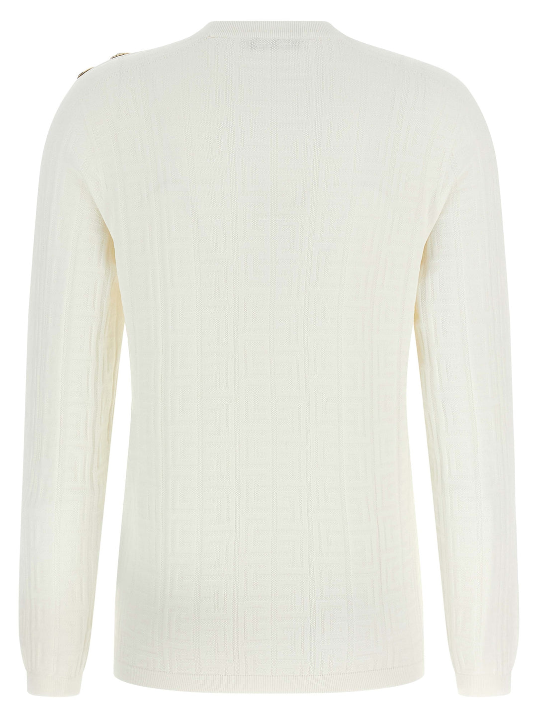 Balmain Maxi Shoulder Top Sweaters and Cardigans - White | 5ac9193d98b1198d253f3dc1b44f9e3ba107ad53