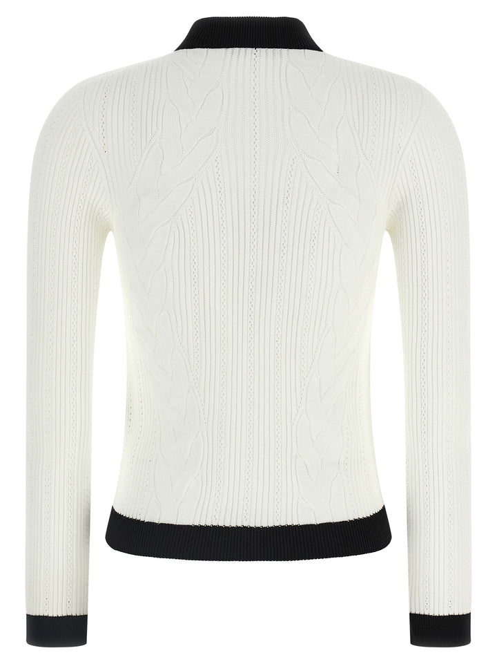 Balmain Two-Tone Cardigan Sweaters and Cardigans - White/Black | 6d7f71bb4837855a31143e02353faa464c2740cc