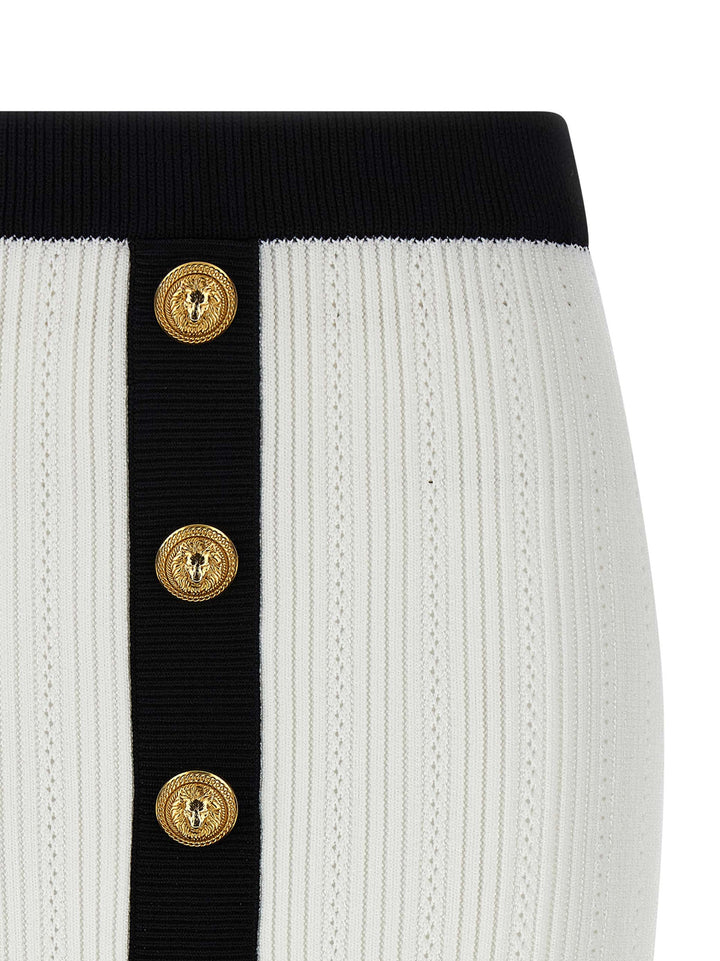 Balmain Two-Tone Miniskirt Skirts - White/Black | 12b6784eb49e363892d20c9ed7940e157886d026