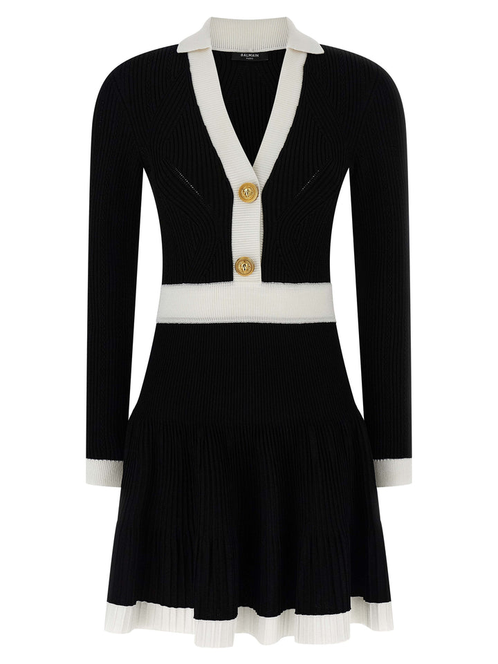 Balmain Two-Tone Dress Dresses - White/Black | ba32ba234c29eb287b5d771f861abdef4f491d71