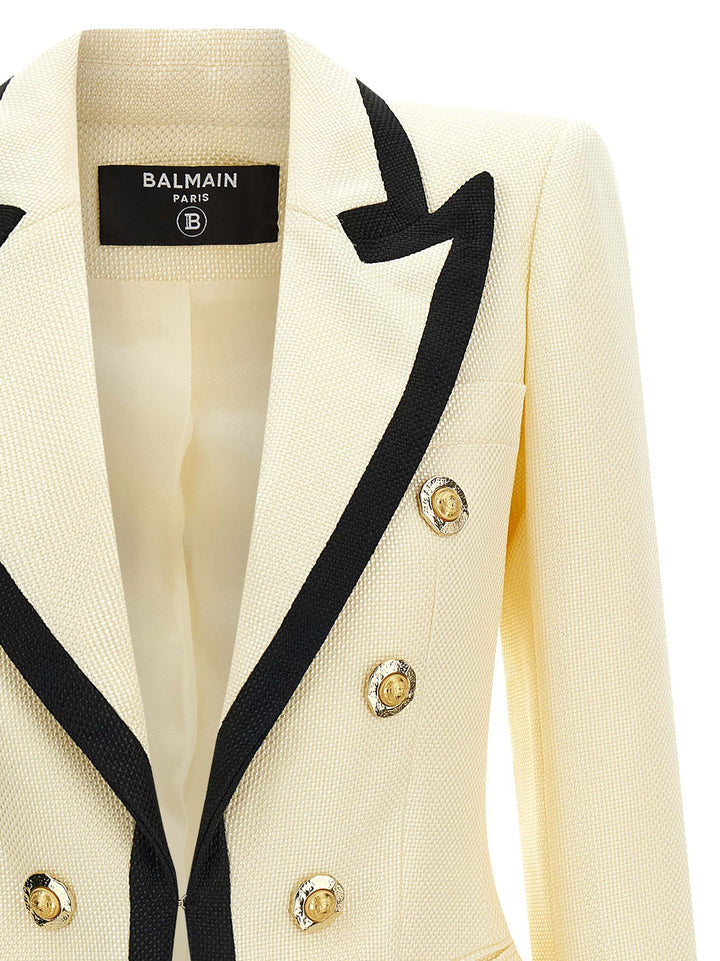 Balmain Maxi Shoulder Strap Blazer BlazerS - White/Black | 96f2529802328b645a5c0d98bd4f1bf7949ce31d