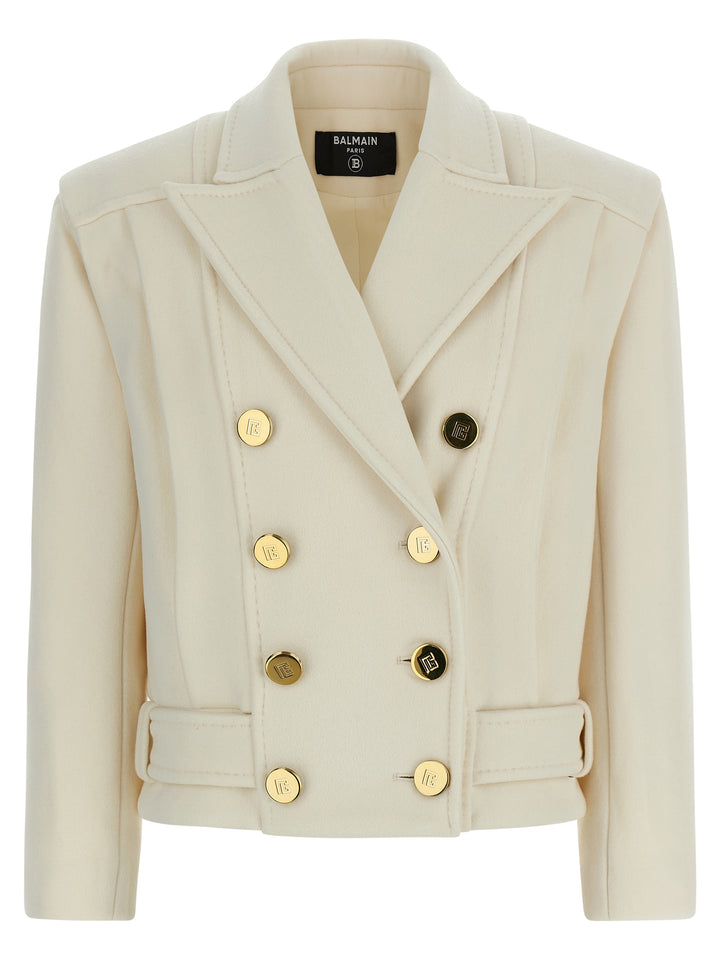 Balmain Double-Breasted Coat Coats and Trench Coats - White | 26582f6b19866bce6e8b4d232782064cc0d1f77f