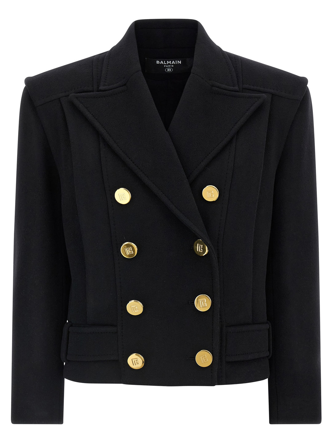 Balmain Double-Breasted Coat Coats and Trench Coats - Black | c28054f64c8a7504847bdea33127e84009671f5a