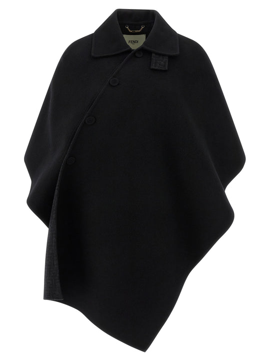 Double Wool Capes Black