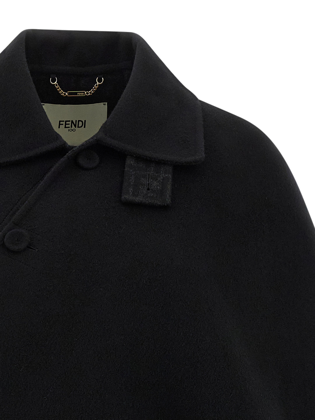 Fendi Double Wool Capes - Black | f316de4c9efe7b5cd82f4f290e60c64e58453d10