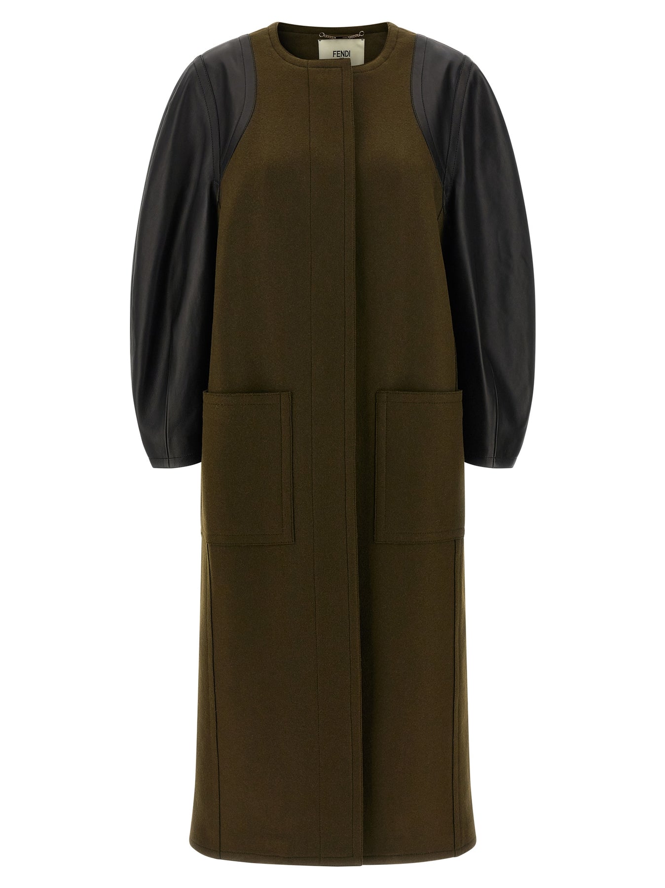 Fendi Wool Felt Coats and Trench Coats - Green | 99d58f814b828c57ef5279f366185a5a1a7c1561