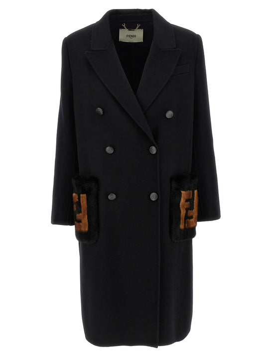 Double Wool Coats And Trench Coats Black