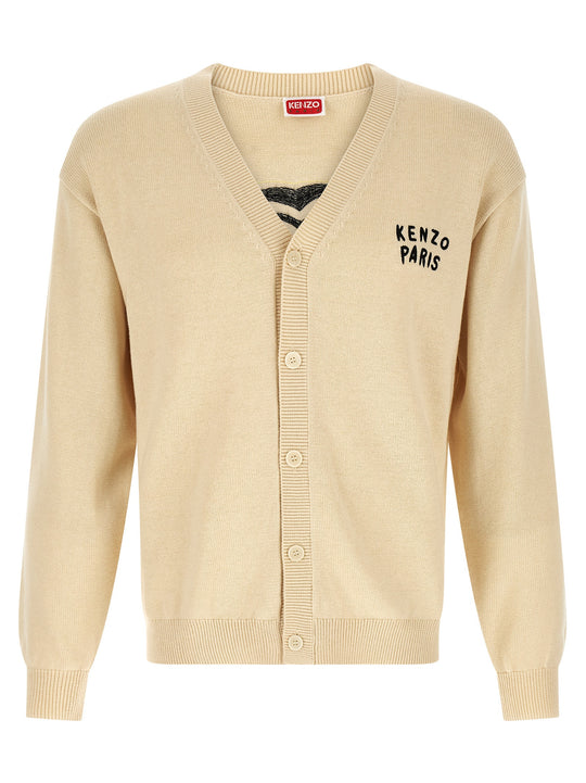 Kenzo Boke Heart Sweaters And Cardigans Beige