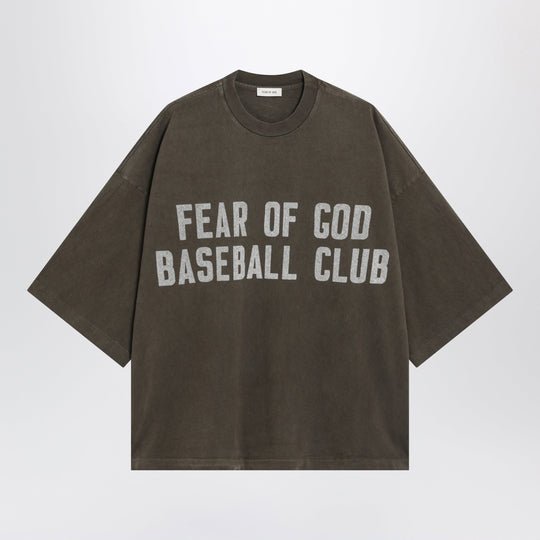 Baseball Club Heavy Cotton Jersey T-Shirt In Faded Brown