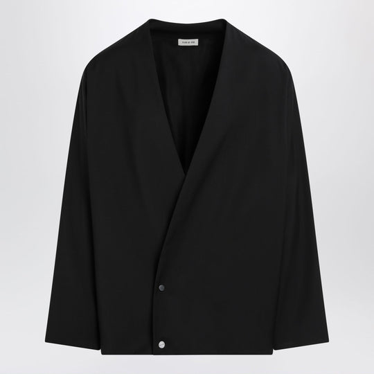 Black Wool Jacket With Shawl Collar