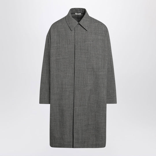 Relaxed Trench Coat In Mouliné Wool