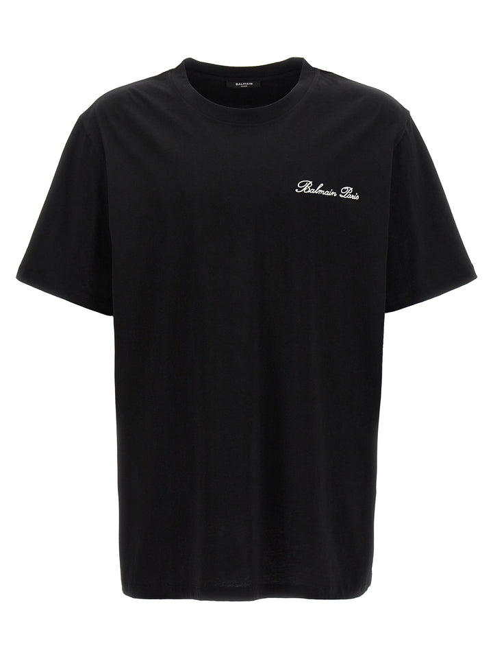 Balmain Signature T-shirt - White/Black | d9cbe816c5480a91fcb3351889ff79fae5a3f7ca