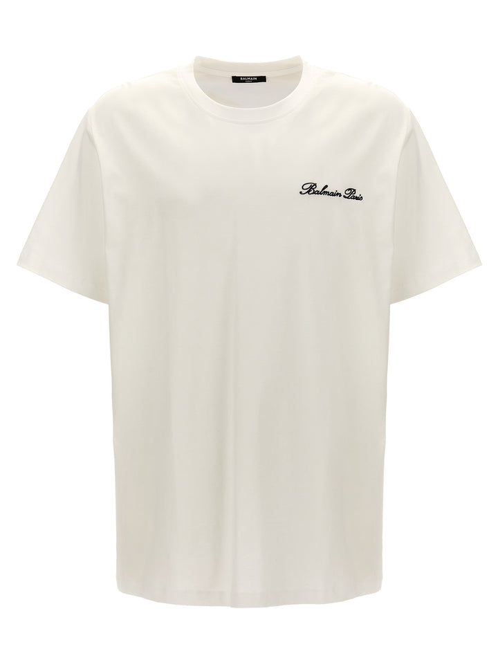Balmain Signature T-shirt - White/Black | c2922bb3ac221ebf5a59160f7442c08301f7e9c6